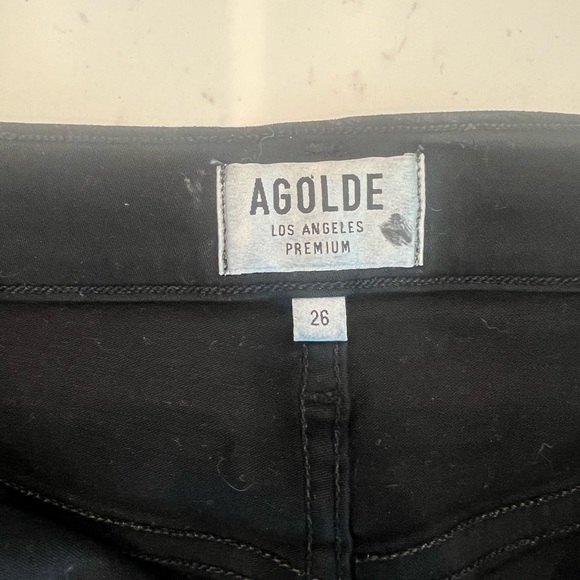 AGOLDE - Lydia Black Vegan Leather Mini Skirt - Size 26 - Picture 7 of 7